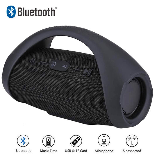 Portable Booms Box Mini Splash-proof Wireless Bluetooth Stereo Speaker Black